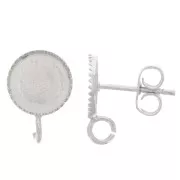 Pendientes con fondo plano de 8 mm - anilla abierta - Plateado x2