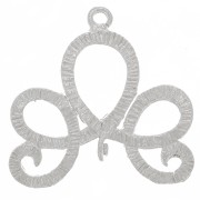 Entrepieza a rayas con 2 anillas abiertas 20x21 mm - Plateado x1|raw }}