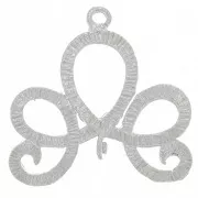 Entrepieza a rayas con 2 anillas abiertas 20x21 mm - Plateado x1