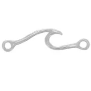 Entrepieza ola 25x6 mm con 2 anillos cerrados - Plata 925 x1