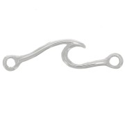 Entrepieza ondulada de 24 x 6 mm con 2 anillas cerradas - Plata 925 x 1