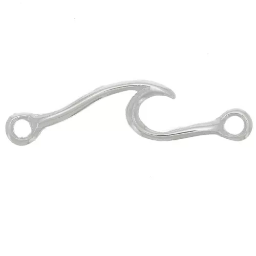 Entrepieza ondulada de 24 x 6 mm con 2 anillas cerradas - Plata 925 x1