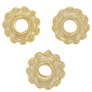 Cuentas arandalas efecto flor de 8 mm - Dorado oro fino x6|raw }}