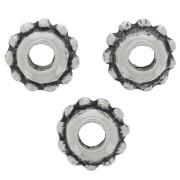 Cuentas arandalas efecto flor 8 mm - Plata antigua x6|raw }}