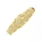 Cuenta tubular estampado 24x8 mm - Dorada x1