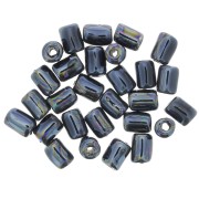 Cuentas tubos de cerámica estilo Heishi 7x5 mm - Negro iridiscente x5|raw }}