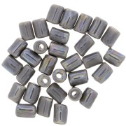 Cuentas tubos de cerámica estilo Heishi 7x5 mm - Gris perlado x5