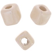 Perlas de cerámica en forma de cubo de 5 mm - Beige iridiscente x5|raw }}