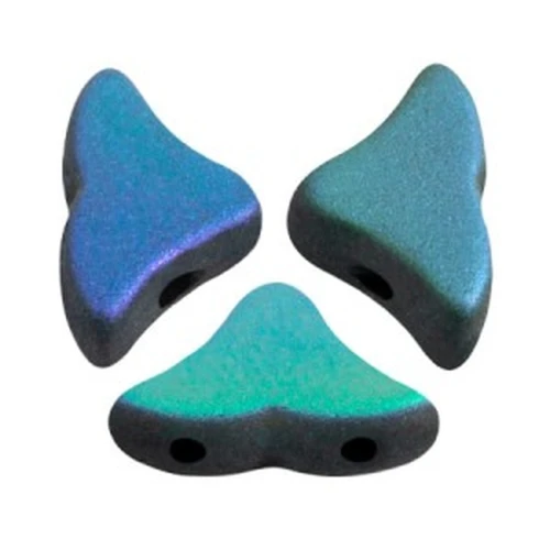 Cuentas de cristal Helios® de Puca® 6x10mm - Jet Mat AB x10g