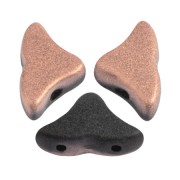 Cuentas de cristal Helios® de Puca® 6x10mm - Jet Capri Gold Mat x10g