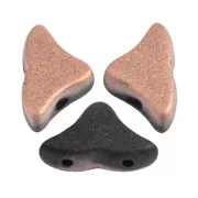 Cuentas de cristal Helios® de Puca® 6x10mm - Jet Capri Gold Mat x10g