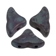 Cuentas de cristal Helios® de Puca® 6x10mm - Jet Nebula Mat x10g