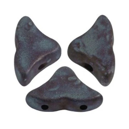 Cuentas de cristal Helios® de Puca® 6x10mm - Jet Nebula Mat x10g