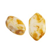 Cuentas de cristal Paros® de Puca® 7x4 mm Opaque White Travertin x10g