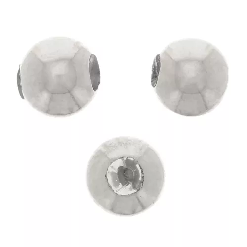 Cuentas pasante de 3 mm con un agujero de 0,8 mm - Plata 925 x5