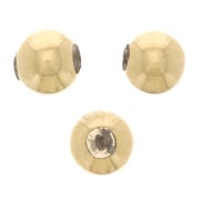 Cuentas pasante de 3 mm con un agujero de 0,8 mm - Plata de ley 925 Dorado x5