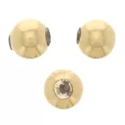 Cuentas pasante de 3 mm con un agujero de 0,8 mm - Plata de ley 925 Dorado x5