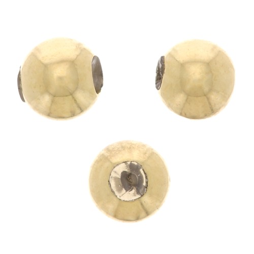 Cuentas pasante de 3 mm con un agujero de 0,8 mm - Plata de ley 925 Dorado x5
