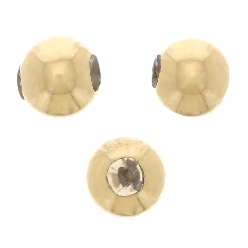Cuentas pasante de 3 mm con un agujero de 0,8 mm - Plata de ley 925 Dorado x5