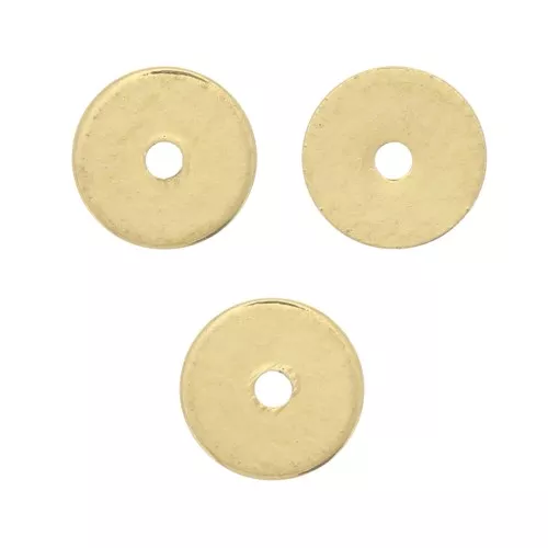 Cuentas redondas Heishi - Discos perforados planos 5x0,7 mm - Dorado oro fino x10
