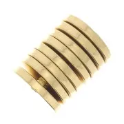 Cuentas redondas Heishi - Discos perforados planos 5x0,7 mm - Dorado oro fino x10