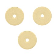 Cuentas redondas Heishi - Discos planos perforados - 6x0,7 mm - Dorado oro fino x50