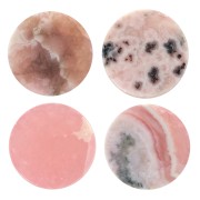 Cabochon plat rond - palet - 10 mm gemstone - Rhodochrosite x1