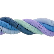 Juego de 5 hilos de cuentas Heishi de arcilla polimérica 6x1 mm - Camaieu Azul