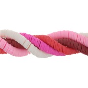 Juego de 5 hilos de cuentas Heishi de arcilla polimérica - Camaieu Rose|raw }}