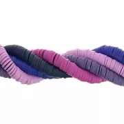 Juego de 5 hilos de cuentas Heishi de arcilla polimérica - Camaieu Violeta
