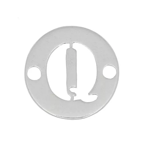 Entrepieza redondo de 2 agujeros 8,5 mm - letra Q - Plata 925 x1