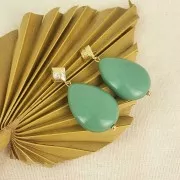 Cuenta de resina plana 37x26 mm - Verde x1