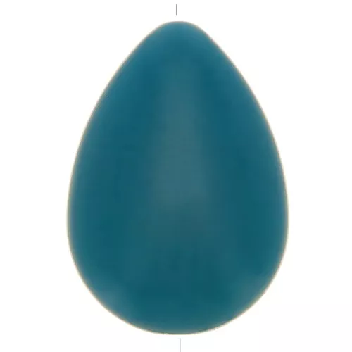 Cuenta de gota de resina plana 37x26 mm - Azul Pato x1