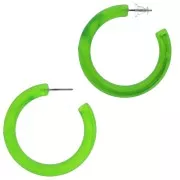 Pendientes hilo redondo de resina opaca 41 mm - Verde jaspeado x2