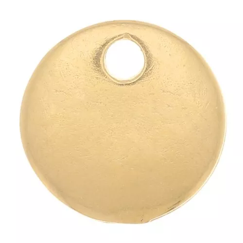 Mini dije redondo de 8 mm - 3 micras chapado en oro x1