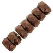 Cuentas arandalas Heishi facetadas 6x3 mm - Bronce azabache x25|raw }}