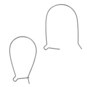 Pendientes de gancho 38 mm - Plata 925 Rodio negro x2|raw }}