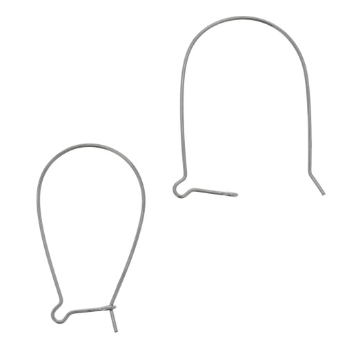 Pendientes de gancho 38 mm - Plata 925 Rodio negro x2