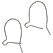 Pendientes de gancho 18 mm - Rodio Negro 925 Plata x2