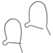 Pendientes de gancho 18 mm - Rodio Negro 925 Plata x2