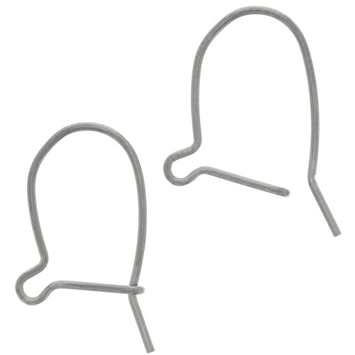 Pendientes de gancho 18 mm - Rodio Negro 925 Plata x2