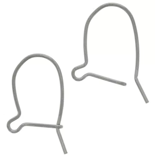 Pendientes de gancho 18 mm - Rodio Negro 925 Plata x2