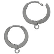 Ganchos pendientes con anilla abierta 14 mm - Plata 925 Rodio negro x2|raw }}