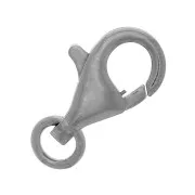 Cierre mosquetón 13 mm - Plata 925 Rodio Negro x1