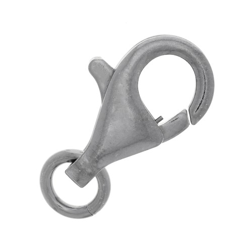 Cierre mosquetón 13 mm - Plata 925 Rodio Negro x1