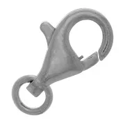 Cierre mosquetón 16 mm - Plata 925 Rodio Negro x1