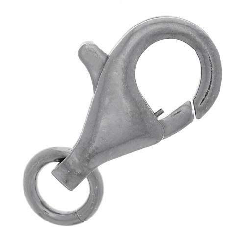 Cierre mosquetón 16 mm - Plata 925 Rodio Negro x1