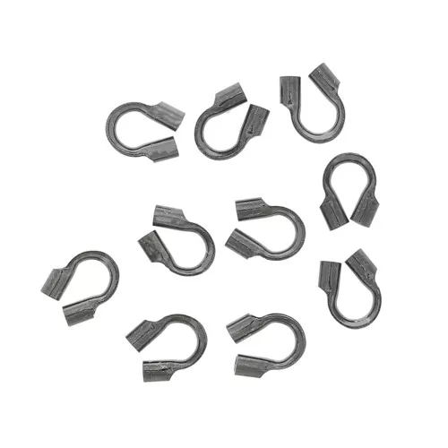 Protectores para alambre de 1 mm - plata 925, rodiado negro x6