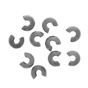 Perlas de Plata 925 Rodio Negro Aplastadas 5 mm x4