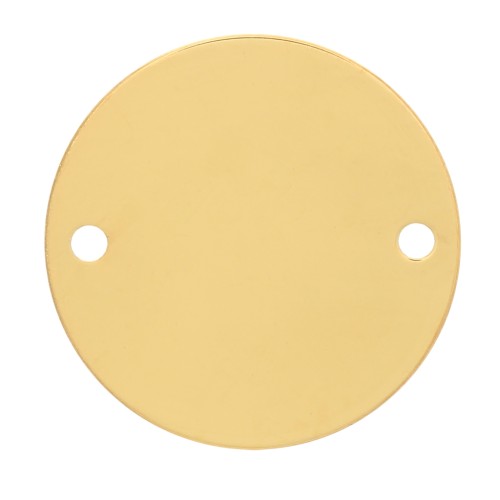 Entrepieza redondo 14 mm - Plata de ley 925 dorada x1